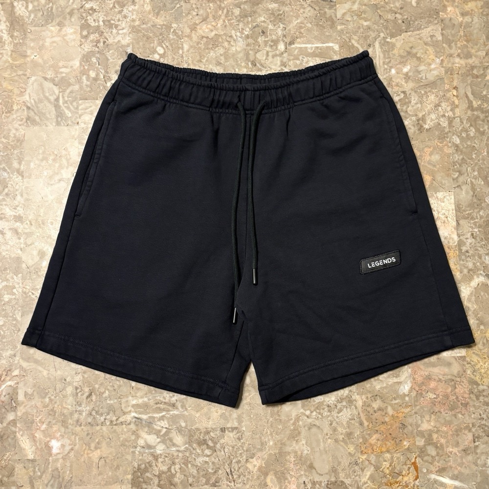 Legends Shorts Mens Small Black Sweatshorts French Terry 6" Thick Gym Lifting